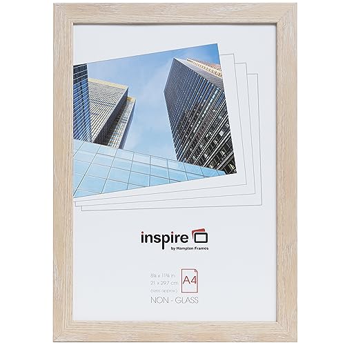 Hampton Frames OSLO A4 (21x30cm) Natural Wood Effect Picture Poster Photo Frame Plexi (Non-Glass) OSLA4NG