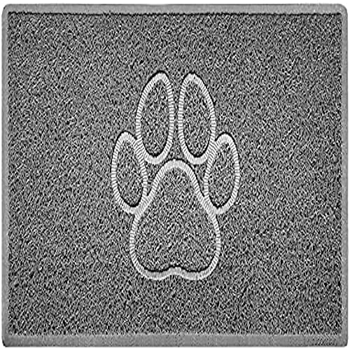 Nicoman Paw Embossed Shape Outdoor Only Dirt-Trapper Door Mat Washable Barrier Heavy Duty Doormat - (Drainage Open-Back, Medium, Grey, 75 x 44cm)
