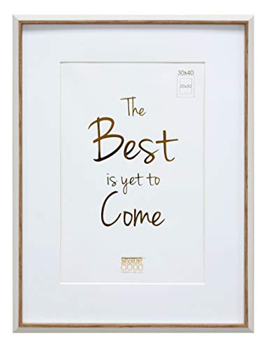 Deknudt Frames S46WG1P1_30.0x40.0 Photo Frame, Resin, White/Natural, 30 x 40 cm 20 x 30 cm