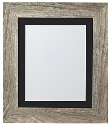 FRAMES BY POST Hygge Picture Photo Frame, Plastic Glass, Grey Ash with Black Mount, 40 x 40 cm Image Size 12 x 12 Inches