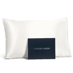 Fishers Finery 100% Pure Silk Pillowcase, Exceptional Value, Mulberry Silk, 19mm, White King