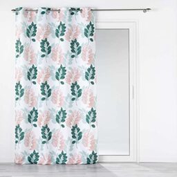 Douceur d'Intérieur, Belline White Emerald Printed Polyester Eyelet Curtain 140 x 280 cm