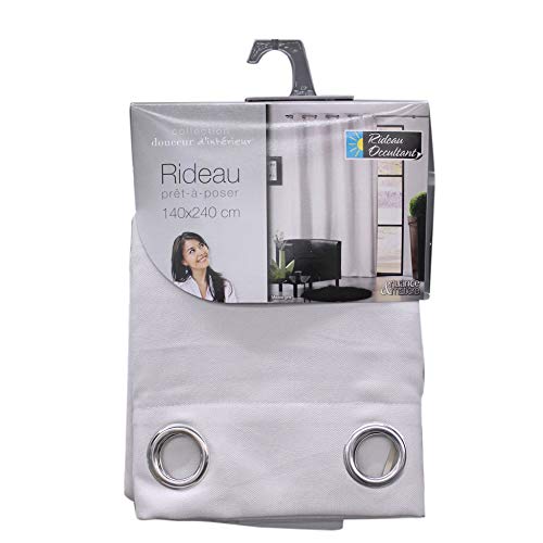 Douceur d'Intérieur Plain Blackout Curtain with Eyelets 140 x 240 cm Mezzo Grey