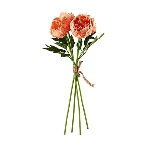 Elements Mikasa Artificial Latex Peony Bouquet, Lifelike Look and Feel, Set of 4 5.5x5x18 Inch