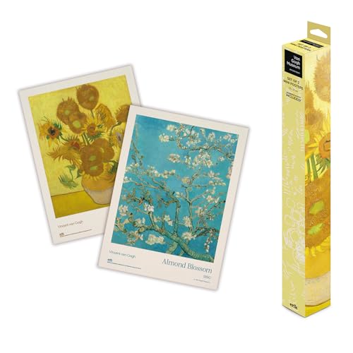Grupo Erik Poster Van Gogh Museum - Set of 2 Mini Posters 15 x 20.5 inches / 38 x 52 cm - Art Poster Shipped Rolled Up In A Protective Box - Van Gogh Gifts