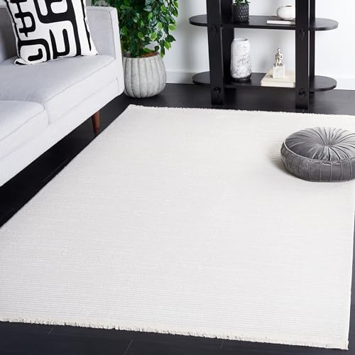 Safavieh Whisper Collection Modern Rug for Living Room Dining Room Bedroom Short Pile Ivory 72 x 108 Inch