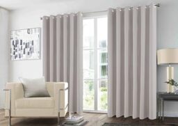 GC GAVENO CAVAILIA Blackout Curtains Pair - Thermal Insulated Door Panel Drapes Blackout Eyelet Curtains 66x90 Inch - Sound-Reducing Sunlight Blocking Plain Curtains for Bedroom, Living Room, Natural