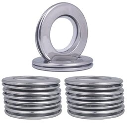 "Stainless Steel Curtain Grommet, Inner Diameter Metal Curtain Rings with Eyelets 1-9/16""(40mm) Roman Ring Grommet Curtains Stainless for Bathroom Window,Set of 10 (Lighting Silver)"