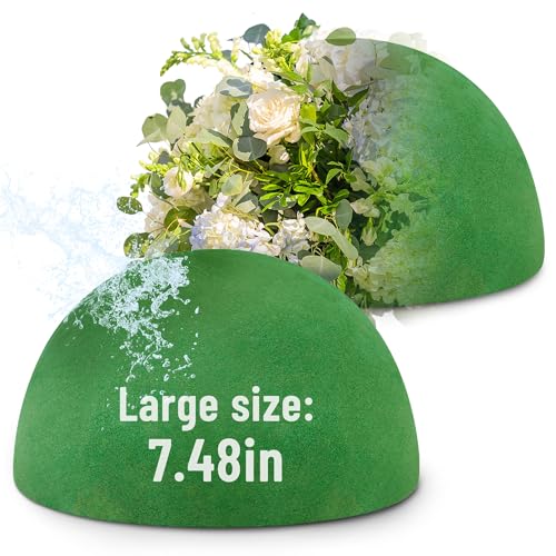 "Max Shape 7.4"" Half Flower Foam Ball for Floral Arrangements, Half Round Wet Floral Foam Balls for Artificial Flowers (Half Ball 19cm, 2pcs)"