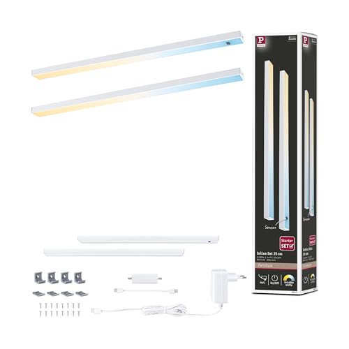 Paulmann 98611 LED Under-Cabinet luminaire Inline 2-Piece Set 2x4W 350x26mm 2x350lm 24V White matt Tunable White