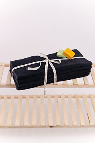 Questo Casa, 1 piece towel, 100% cotton, bath towel/hand towel, black, 50x90 cm