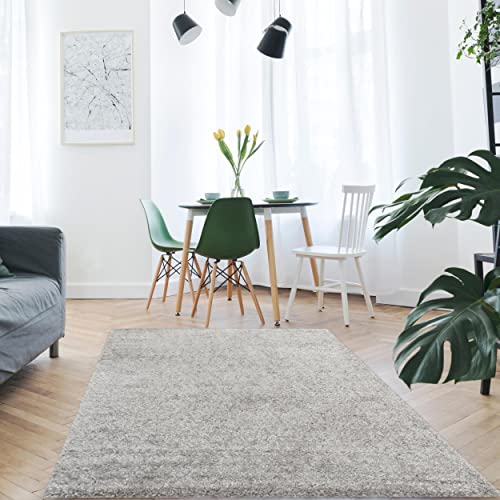 Mynes Home Shaggy Rug Runner High Pile Grey/Soft Modern Pastel Plain Design/Soft Touch / 80 x 150 cm