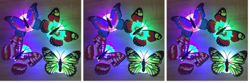 HK Online LED Glow Light Up Pretty Butterfly -Night Light, PartyTim,e, Gift Bag Boxed (Pack of 3)