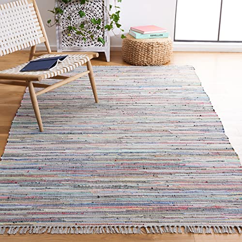 Safavieh Modern Indoor Flatweave Rectangle Area Rug, Rag Rug Collection, RAR121, in Grey / Multi, 122 X 183 cm for Living Room, Bedroom or Any Indoor Space