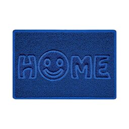 Nicoman SMILEY FACE Embossed Shape Door Mat Dirt-Trapper Jet-Washable Doormat-(Use Indoor or Sheltered Outdoor)- (60x40cm/23.6x15.7inches, Small) Blue