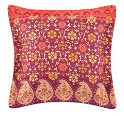 Bassetti Laglio O1 cushion cover made from 100% cotton mako satin in the color orange, dimensions 40 cm x 40 cm, 9320546, assorted design