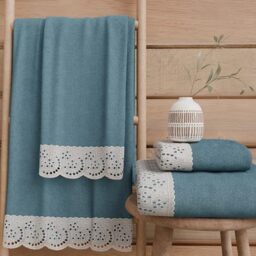 PETTI Artigiani Italiani - Bath Towels in 100% Cotton Terry Towel, 1+1 Towel Set, 2 Pieces 1 Face Towel and 1 Hand Towel, Avion