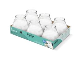 Bolsius – Outdoor Candles - 6 Pieces - in Glass - Transparent - Burning Time 8 Hours - No Palm Oil - Clean Burning - Cotton Wick - Non Scented