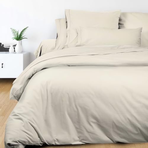 Soleil d'ocre Camille 635012 Camille Cotton Duvet Cover 240 x 220 cm Off-White