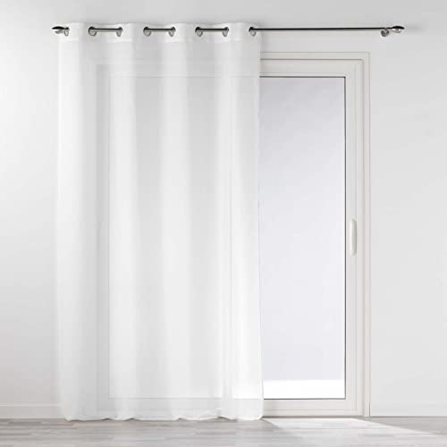 Douceur d'Intérieur Selena Eyelet Curtain 140 x 240 cm White Polycotton