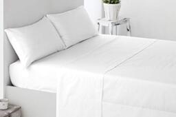 Miracle Home Soft and Comfortable Two Piece Cotton 50% Polyester White Bed 150cm 2