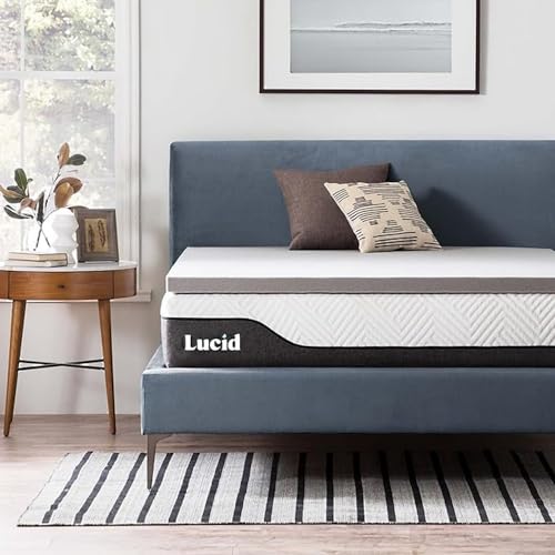 LUCID Bamboo Charcoal Memory Foam Mattress Topper 5 cm - Mattress Topper 100 x 200 cm