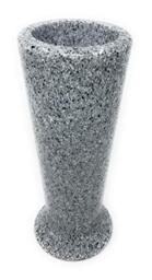 OPTIMUM Slim Memorial Cemetery Flower Vase - Plastic (Light Grey Granite) with Metal Ground Spike, Grave Marker, Decorations for Gravesite, Headstone Flowers Holder, Garden Lawn & Yard