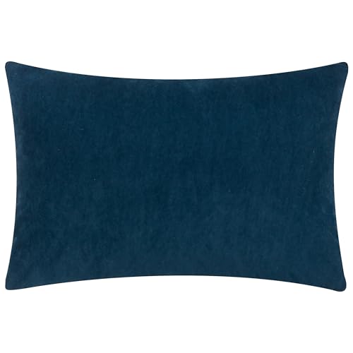 Yard Darland Velvet Polyester Filled Cushion (Indigo, 40 x 60 cm)