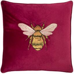 Paoletti Hortus Feather Filled Cushion, Polyester, Fuchsia