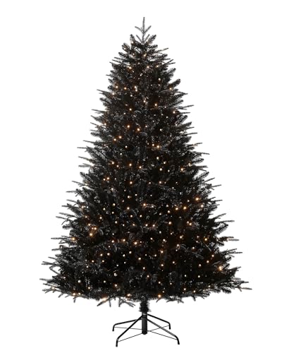 WeRChristmas 7ft Pre-Lit Mixed Pine Black Christmas Tree