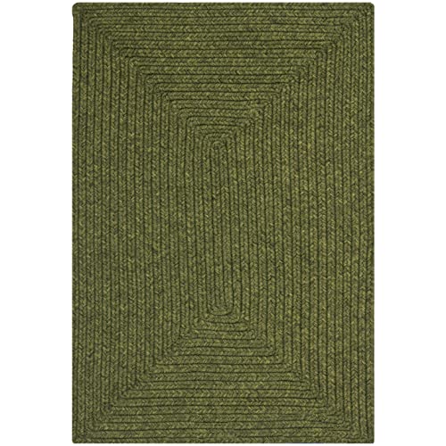 Safavieh Contemporary Rug Living Room, Dining Room, Bedroom - Machine Washable and Reversable - Braided Collection, Short Pile, in Green, 60 x 90 cm