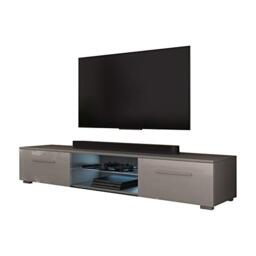 Selsey TV Lowboard Grey Matt/Grey High Gloss with LED 140 x 40 x 36