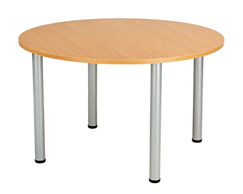 Office Hippo Circular Office Table, Sturdy & Robust Round Table Desk, Circular Work Table For Home Office, Ideal For Canteen, Boardroom or Meeting Room, Versatile Desk Table - Beech