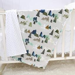 Baby Blankets, Mountain Toddler Blanket for Boys Girls, Dotted Backing, Double Layer, Crib Receiving Blanket, for Nursery/Stroller/Toddler Bed/Carseat, 30 x 40 Inch, Mountain