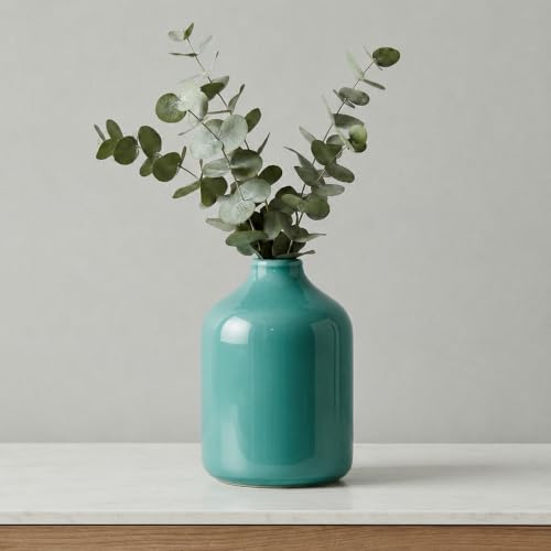 Sunddo Ceramic Bud Vase for Home Decor - 5 Inch Small Modern Flower Vase for Centerpiece, Bottle Decorative Vases for Living Room, Kitchen, Bedroom, Office Desk, Bathroom Decor
