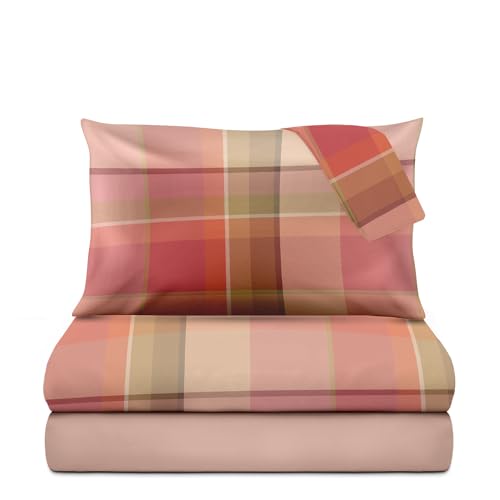 Le vie del Cotone, Mr Tartan Percale Pure Cotton Double Duvet Cover Set