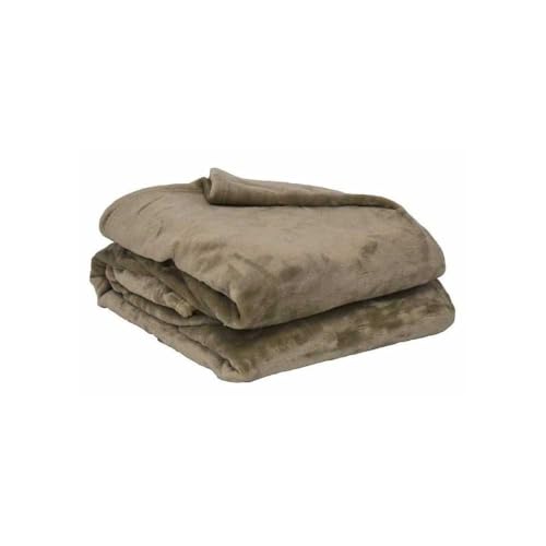 Poyet Motte Fleece Blanket Polyester Taupe 130 x 170 cm Microflannel Range