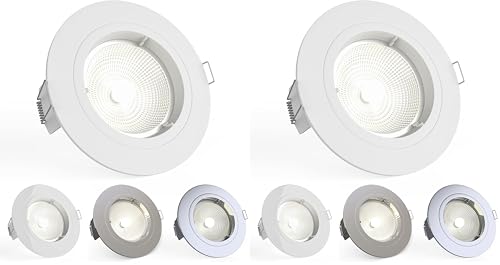 National Lighting Recessed Lighting - Mains Powered LED Spot Lights Downlights for Ceiling - IP20 Rated GU10 Fitting for Halogen or LED - Matt White Finish, Fixed Version (Pack of 2)