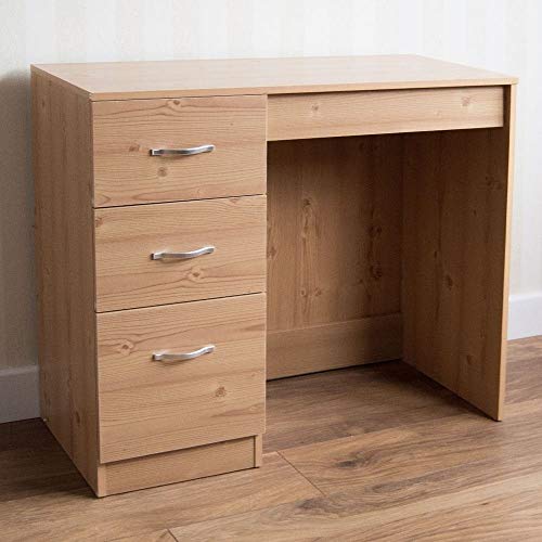 Vida Designs Home Pine 3 Drawer Dressing Table Makeup Desk Riano Bedroom Furniture