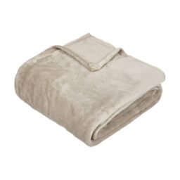 Atmosphera Flannel Blanket Beige 130 x 180 cm