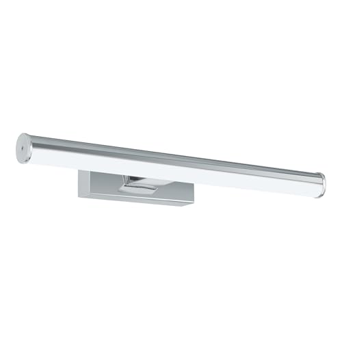 Eglo LED Wall Lamp Vadumi, Mirror Light, Wall Light Made of Plastic, Bathroom Lamp in Chrome, White, LED Damp Room Light Neutral White, IP44, L 40 cm