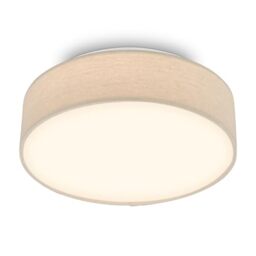 Briloner - LED Ceiling Light with Fabric Shade, 16W 1800lm, 3000K Warm White, Ceiling Lights Living Room, LED Lights for Bedroom, Kitchen Light, 30 x 10.5 cm, Beige