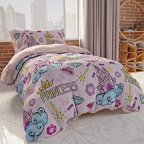 PETTI Artigiani Italiani - Double Duvet Cover Set 200 x 200 cm (2 Pillowcases 75 x 50 cm Included), Microfibre Duvet Cover for Boys and Girls, in Digital Print