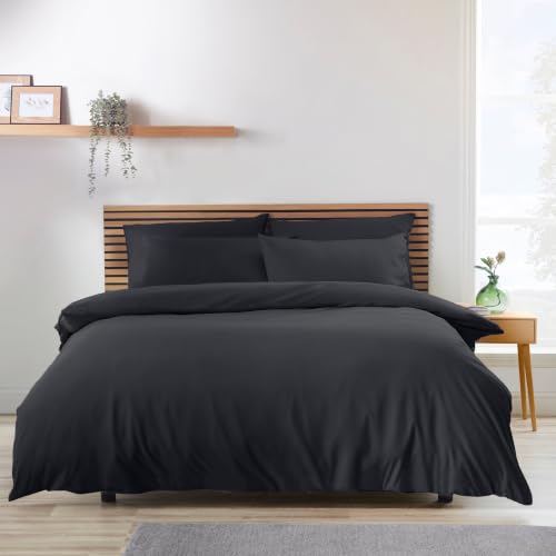 Catherine Lansfield So Soft Non-Iron King Duvet Cover Set Black