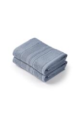 Foutastic Towel Set (2 Piece) Indigo Blue 50 x 90 cm - 100% Cotton 450 GSM - Soft, Absorbent and Durable, Ideal for Home and Spa