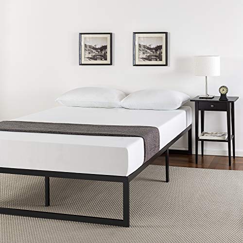 ZINUS 35.56 cm Metal Platform Bed Frame with Steel Slat Support/Mattress Foundation, Black, Doubl