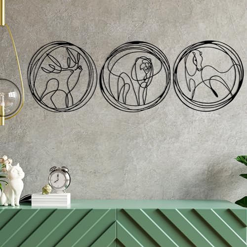Stylish Black Decorative Metal Wall Accessory, 152 x 50 cm, 100% Metal, 1.2 mm Thickness, Perfect for Modern Home Decor & Office Spaces