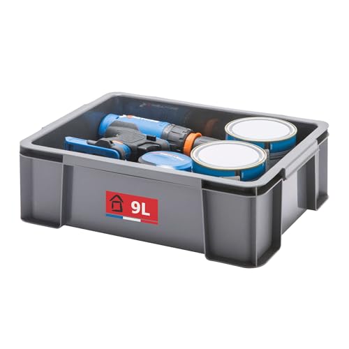 Sundis Master Box, 9L Storage Bin Made of Recycled Plastic, Sturdy and Reinforced, Straight Walls, Stackable and Combinable, Ideal for Workshop, DIY or Transport