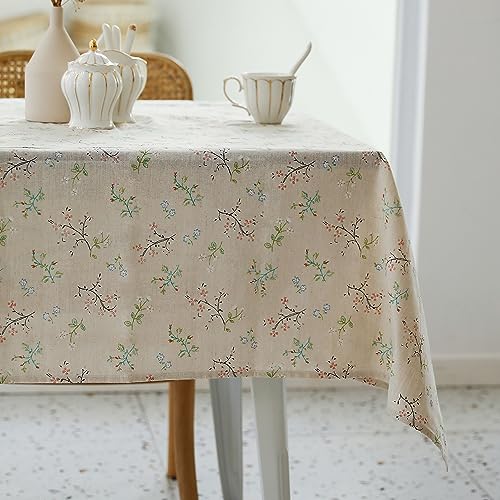 YiHomer Pastoral Rectangle Tablecloth - 52 x 70 Inch Table Cloth - Washable Table Cover with Wrinkle Resistant for Restaurant, Picnic, Bistro, Indoor and Outdoor Dining, Gardenia