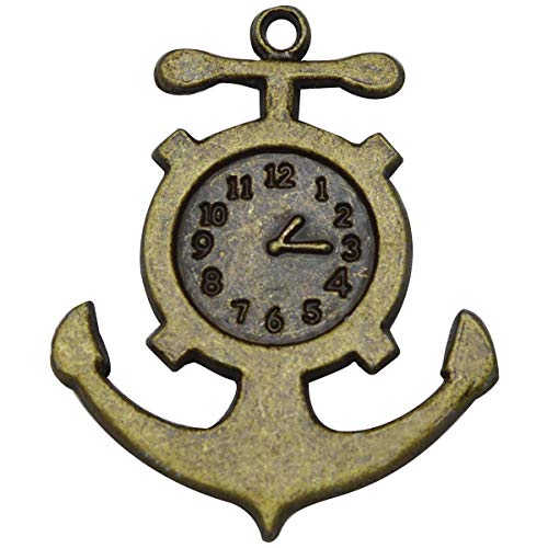 FabScraps Brass Embellishments 20/Pkg-Anchor Clock